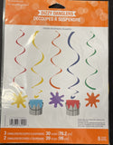 Art Party Hanging Dangler Decorations Foil 5 Pack 24" Painting Paint Birthday