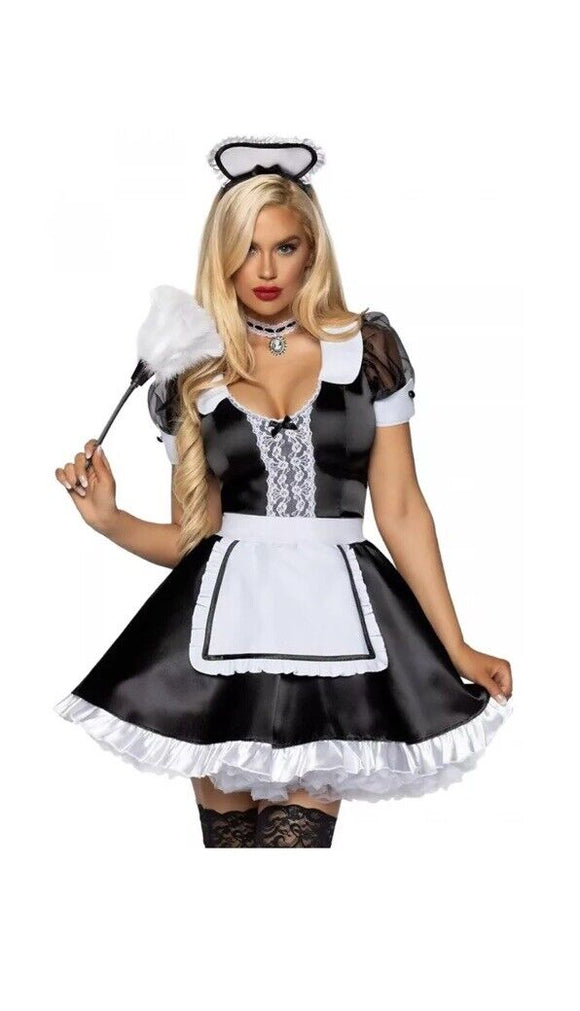 Classic French Maid Costume Costume Halloween Fancy Dress Size Small