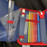 Scooli Spiderman Zip Around Pencil Case W/Colored Pencils & Accessories Marvel