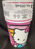 Hello Kitty 8 Ct Paper 9 oz Hot Cold Cups