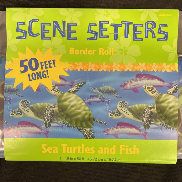 Sea Turtles & Fish Border Roll 50ft Party Scene Setter