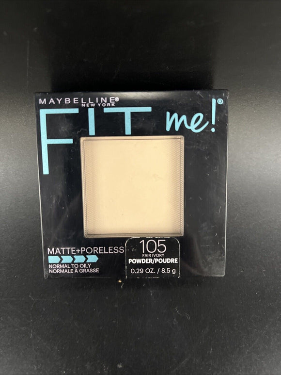 Maybelline Fit Me Matte + Poreless Pressed Powder, Fair Ivory 105, 0.29 oz