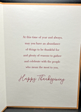 Happy Thanksgiving Greeting Card w/Envelope