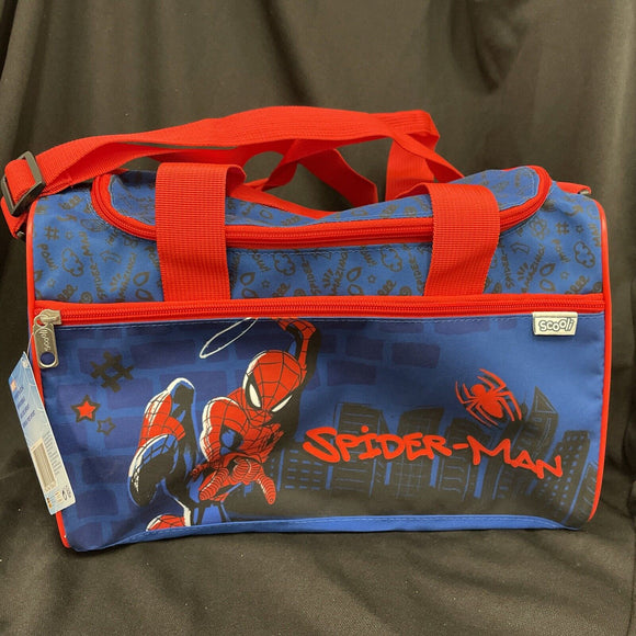 Scooli Kids Spiderman Mini Duffle Overnight Bag Zip Closure Adjustable Straps Marvel