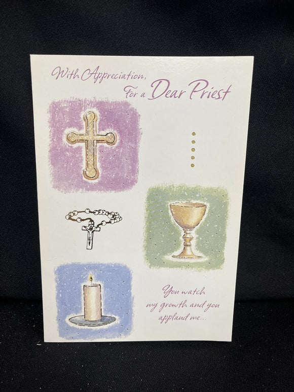 For Priest with Appreciation Greeting Card w/Envelope
