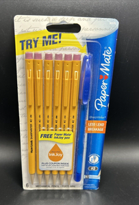 PaperMate 6 Mechanical #2 Pencils Bonus Ink Joy Pen