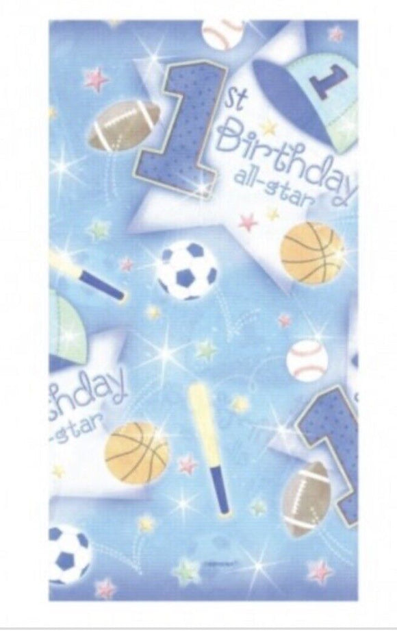 1st Birthday Boy 'All-Star' Paper Table Cover (1ct)