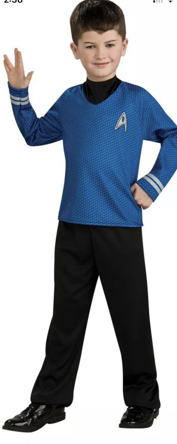 Spock Star Trek Movie Blue Shirt Pants Fancy Dress Up Child Small 4-6 Costume