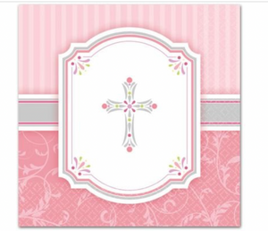 Blessing Pink Beverage Napkins 16Ct