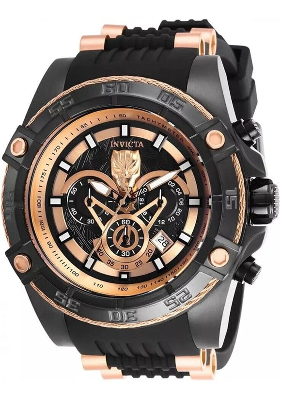 Invicta Marvel Black Panther Mens 52mm Limited Rose Gold Chronograph Watch 26804