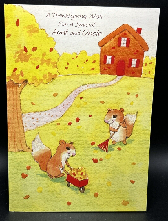 Happy Thanksgiving Aunt and Uncle Greeting Card w/Envelope