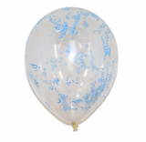 12” Clear Latex Bead Ballon’s Light Blue 3 Balloons Included