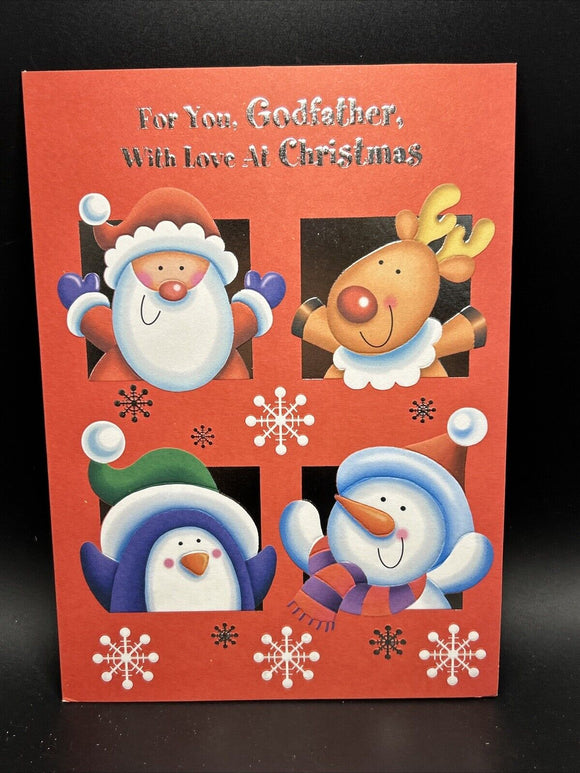 Merry Christmas Godfather Greeting Card w/Envelope