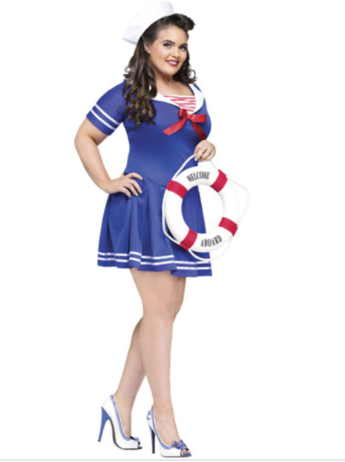 Sailor costume dress plus size 18 - 20 blue