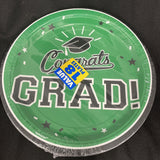 Green 18 Ct 9" Lunch Plates Value Size Graduation School Spirit