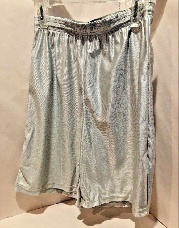 Yale Athletic Shorts Silver Elastic Waist w/Drawstring Small