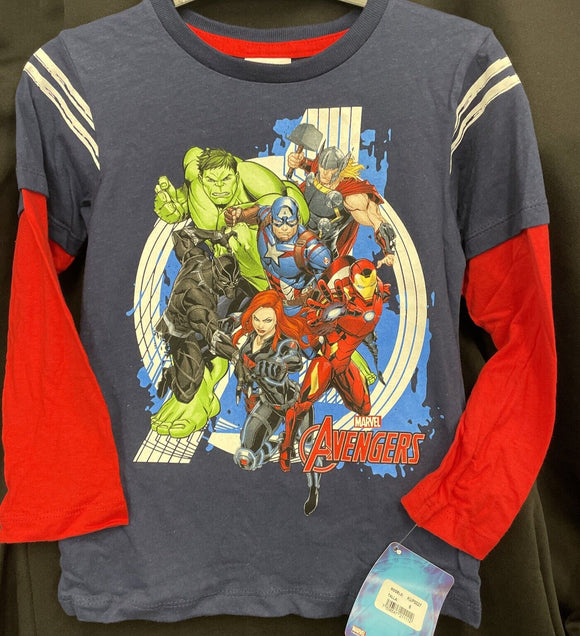 Marvel Graphic Avengers Kids Long Sleeve Shirt Size 6