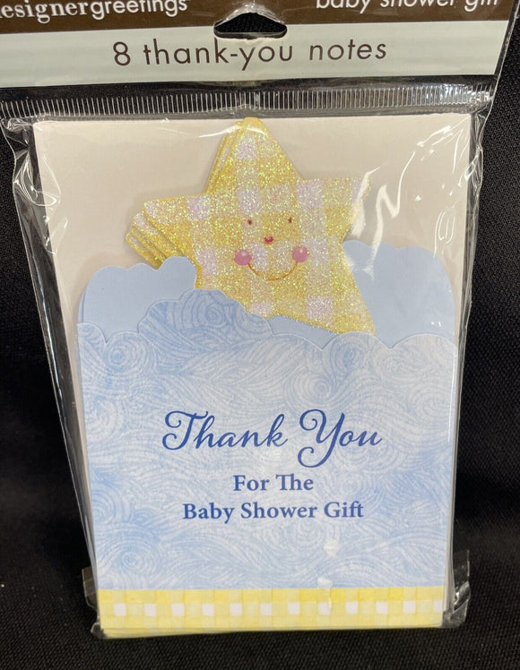 Baby Shower Star Theme Thank You 8Ct Note Cards