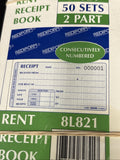 Rediform Rent Receipt Manifold Book 20 EA/PK 7 Pk4