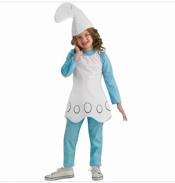 The Smurfs  Child Halloween Costume, Size Small 4-6, Blue/White