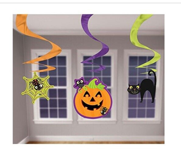 Halloween 3 Foil Swirl Decorations 5”