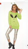 Spaced Out Green Alien Shirt and Leggings Adult  Standard Size Fits up to 14/160