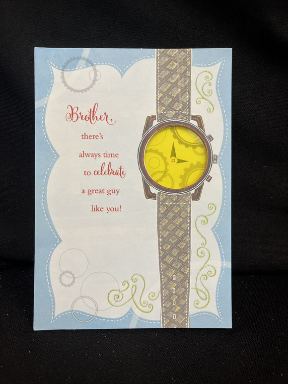 Happy Birthday Brother Greeting Card w/Envelope