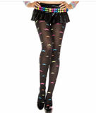 Music Legs Neon Rainbow Mustache Pantyhose 37219 OSFM