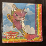 Rainbow Butterfly Unicorn Kitty Cute Kids Birthday Party 16 Luncheon Napkins