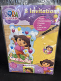 DORA THE EXPLORER  -8 INVITATIONS WITH ENVELOPES -PARTY SUPPLIES