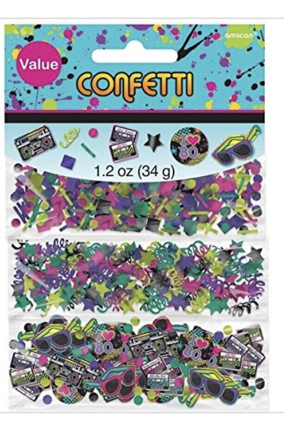 Amscan Confetti Value Pack, Totally 80's!