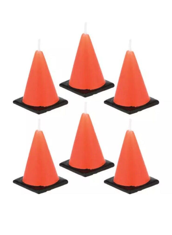 Under Construction Cone Molded Candle Set 6 Pack 3