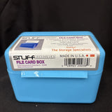 TEAL PLASTIC 3x5” INDEX CARD FILE BOX Sure Grip Lock Card Slot Top0