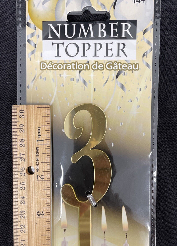 Acrylic Mirror Cake Topper Party Supplies - Gold 3