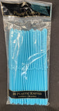 Turquoise 20 Plastic Knives Cutlery