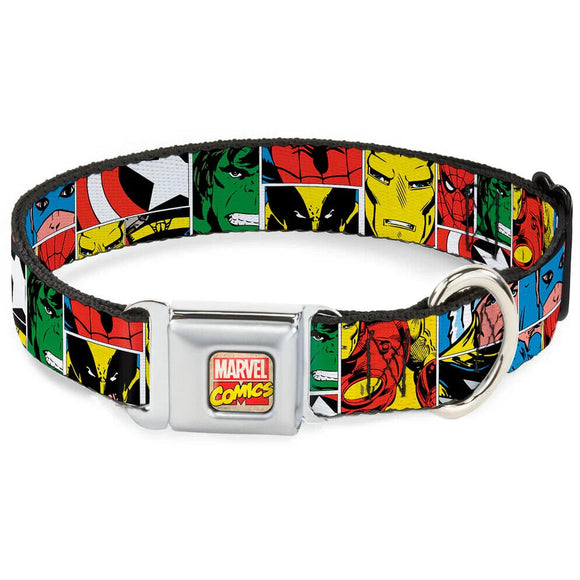 MARVEL COMICS Marvel Comics Logo Full Color Seatbelt Buckle Collar - WAV007