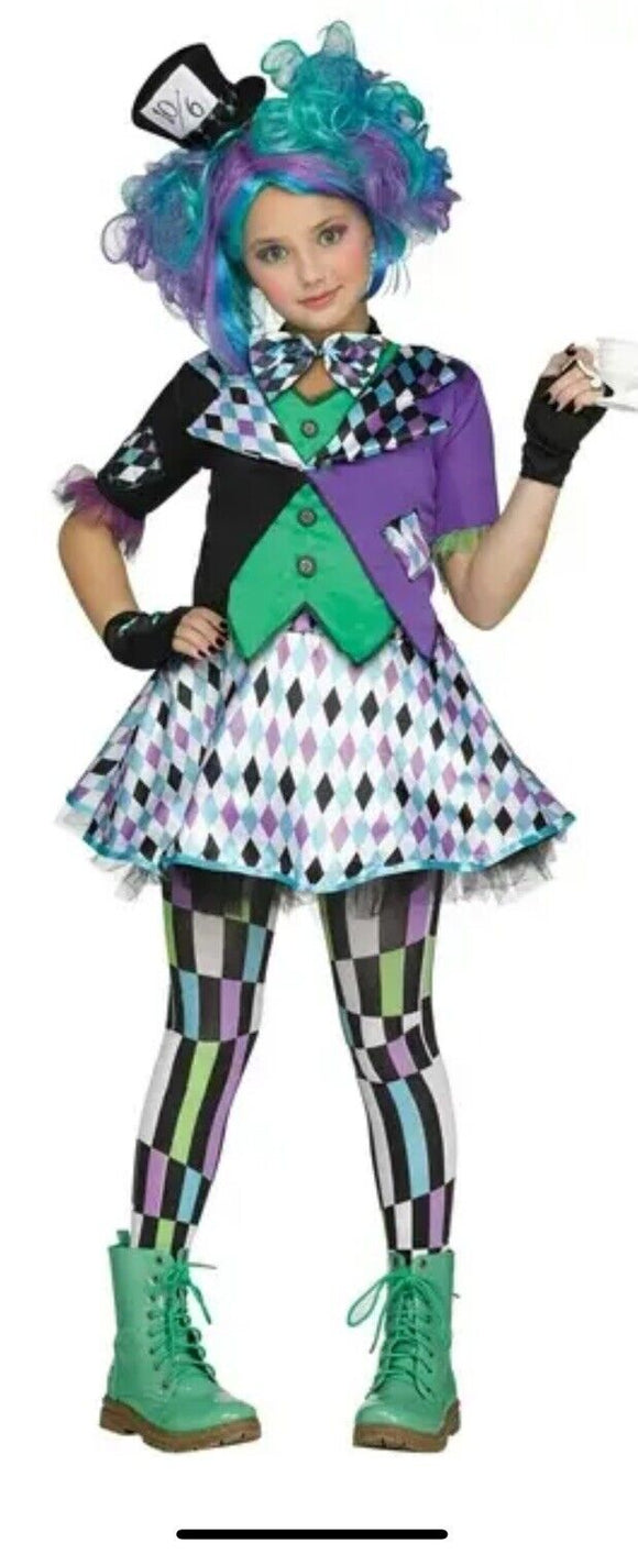 Mad Hatter Girl's Halloween Costume Size XLarge 14-16