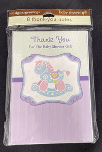 Thank You For The Baby Shower Gift 8ct Rocking Horse Theme