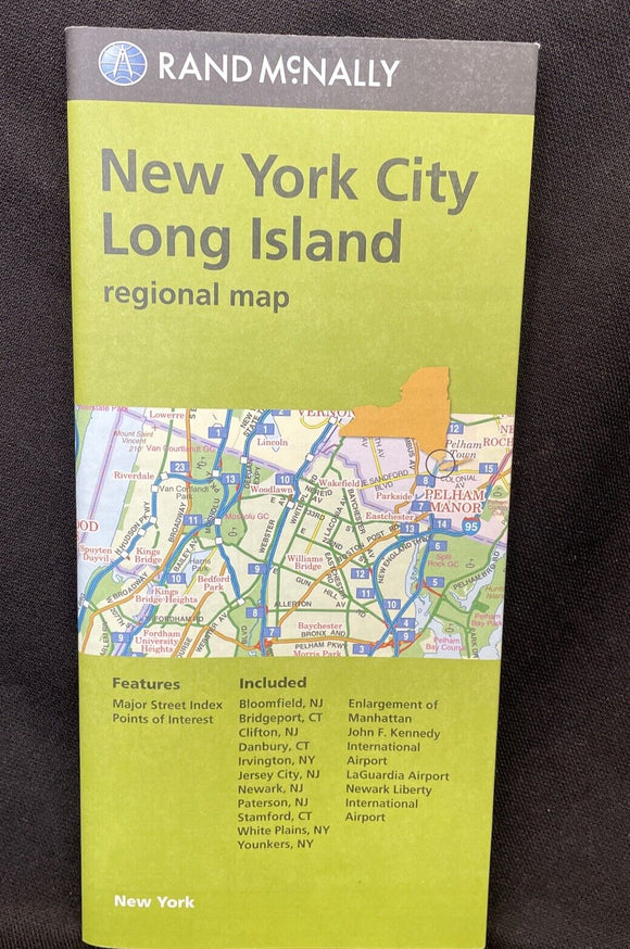 New York City, Long Island Regional Metro Area Map, New York, by Rand McNally