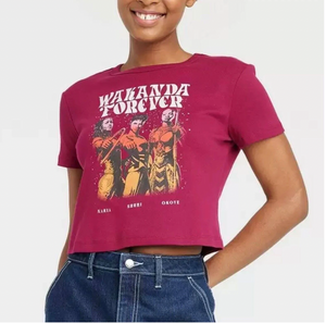 Marvel Wakanda Forever Short Sleeve Graphic Women's T-shirt - Berry Size 1X