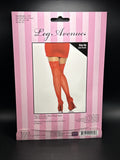 Leg Avenue Stay Up Spandex Sheer Thigh Highs Silicone Top Red OSFM