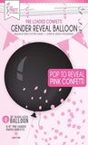 Black 36” Gender Reveal Confetti Balloon - Pink Confetti