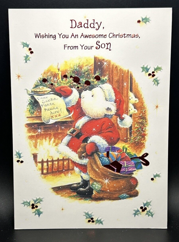 Merry Christmas Daddy from Son Greeting Card w/Envelope