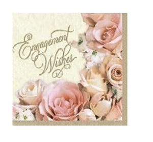 Engagement Dazzling Shower Beverage Napkins 16Ct