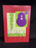 Happy 8th Birthday Greeting Card w/Envelope