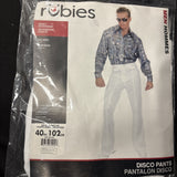 Disco 70s White Costume Pants For Men White 40”3