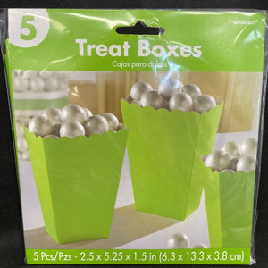 Amscan Paper Popcorn/Treat Boxes; 5.25"H x 2.5"W Lime Green 5 Per Pack