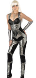 Molten Silver Jumpsuit Future Fashion Robot Adult Costume Med-LG 8-120