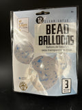 12” Clear Latex Bead Ballon’s Light Blue 3 Balloons Included