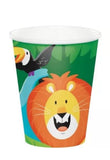 Jungle Safari 9 oz Hot/Cold Paper Cups 8 Pack Jungle Birthday Decorations